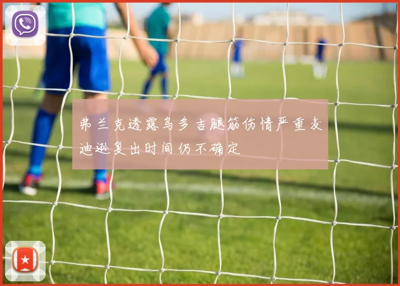 弗兰克透露乌多吉腿筋伤情严重麦迪逊复出时间仍不确定